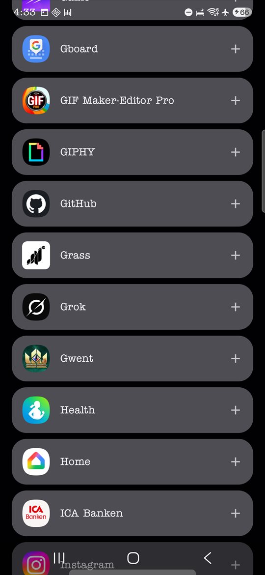 Choosing apps in Oak apple